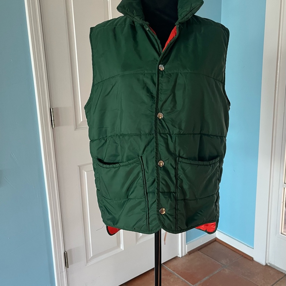 Vintage Western Trails Vest Vintage Green Orange Reversible
Bend Oregon M